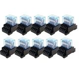 Nurıı 10 Adet, Ly4nj Hh64p, 10A Güç Rölesi Bobini 4Pdt Soket Tabanlı, Ac 110V 220V Dc 12V Dc 24V, 14Pın(Ac110v)