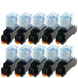 Nurıı 10 Adet My2p Hh52p My2nj, Bobin Genel Amaçlı Dpdt Mikro Mini Röle, Soket Tabanlı, Dc 12V 24V 36V 48V 110V 220V, (Ac, 12V)