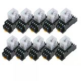 Nurıı 10 Adet My4nj Güç Rölesi Dın Raylı 14 Pin Zaman Rölesi Soket Tabanı İle Dc 12V 24V 36V 48V 110V 220V 380V Bobin 5A 4No 4Nc(Ac,26V)
