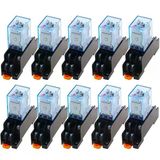 Nurıı 10 Takım, Bobin Genel Amaçlı Dpdt Mikro Mini Röle, Soket Tabanlı, My2nj My2p Hh52p, Ac 12V 24V 36V 48V 110V 220V 380V, (Ac 24V)