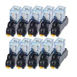 Nurıı 10 Takım Bobin Güç Rölesi, Ly2nj, Dpdt 8 Pin Hh62p Jqx-13F, Soket Tabanlı, Ac/Dc 12V 24V 36V 48V 110V 220V(Dc,110V)