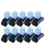 Nurıı 10 Takım Led Ekran Güç Rölesi Dın Ray 14 Pin Zaman Rölesi Soket Tabanı İle My4n Dc12v Ac12v Dc24v Ac24v Bobin 5A 4No 4Nc(Dc,36V)