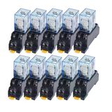 Nurıı 10 Takım Ly2nj Hh62p Hhc68a-2Z Elektronik Mikro Elektromanyetik Röle 10A 8 Pin Bobin Dpdt Soket Tabanı İle Dc12v 24V Ac110 220V(Dc 12V)