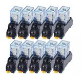 Nurıı 10'Lu Röle Paketi, Ly2nj, Dc12v Dc24v Ac110v Ac220v, Küçük Röle, 10A, Soket Tabanlı 8 Pinli Bobin Dpdt (Ac, 110V)