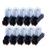 Nurıı 10Set, Bobin Genel Amaçlı Dpdt Mikro Mini Röle, Soket Tabanlı, My2p Hh52p My2nj, 12V 24V Dc / 110V 220V Ac, (Ac,24V)