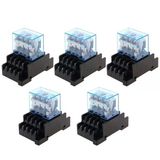 Nurıı 5 Set Güç Rölesi, Ptf14a Soket Tabanlı, Ly4nj Hh64p, Dc 12V 24V 110V 220V Ac 4Pdt Genel Amaçlı Minyatür Röle, 14 Pin, 10A,(Ac110v)