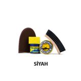 nurileflef Ayakkabı Bakım Seti 5 Parça (boya+cila+fırça+sünger+kadife) Siyah