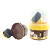 NuriLeflef Deri Cilalı Ayakkabı Boyası, Pratik Sünger Aplikatörlü Krem Boya, 50 Ml (Kahve)