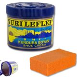 Nurileflef Kundura Boyası, 200 ml, Deri Ayakkabı Bakım Kremi, Sünger Hediyeli (Bordo)