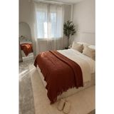 Nuriye Kocakaplan Waffle Extra Soft Dokulu Modal Pamuk Battaniye - Kiremit - 150 x 230 cm
