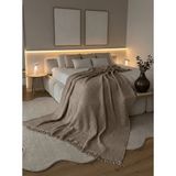 Nuriye Kocakaplan Waffle Extra Soft Dokulu Modal Pamuk Battaniye - Vizon - 150 x 230 cm