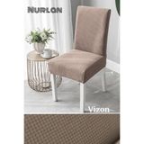nurlan Likrali Sandalye Kılıfı, Sandalye Örtüsü (1ADET) Vizon Renk