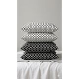 NURLATEX 4 Adet Pamuk Yastık Kılıfı - 50x70 - Siyah & Beyaz