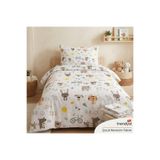 NURLATEX Ayıcıklı Tek Kişilik Çocuk Nevresim Takımı Lastikli Pamuk 100 x 200