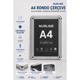 Nurline A4 Rondo Çerçeve - Afiş Çerçevesi - Belge Çerçevesi - Açılır Kapanır Plastik Çerçeve