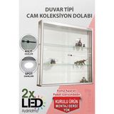 Nurline - Camlı Vitrin - Cam Dolap - Camlı Koleksiyon Vitrini - Duvar Tipi - Kupa Dolabı (Kurulu ve Kullanıma Hazır Gönderilmektedir.) - D001S