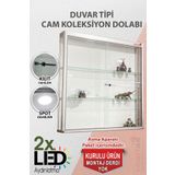 Nurline Camlı Vitrin - Camlı Dolap - Camlı Koleksiyon Vitrini - Cam Raf - Kurulu Ürün 100x100x20