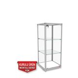 Nurline Camlı Vitrin - Camlı Dolap - Camlı Koleksiyon Vitrini - Cam Raf - Kurulu Ürün 95x40x40