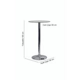 Nurline Kokteyl Masası Bistro Masa Cafe Bar Cam Masa Yuvarlak Cam Masa 110 Cm