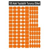 Nurline Turuncu105 Adet Yazılabilir Etiket , Kavanoz Sticker , Farklı Şekil Ve Farklı Boyutlarda Turuncu