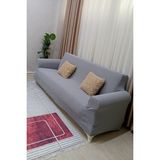Nurluk Bohem Desen 3 Kişlik Bir Adet Lastikli Esnek Çok Kaliteli Kanepe ,çekyat Koltuk Örtüsü - 180 x 230 cm - Koyu Gri
