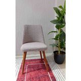 Nurluk Jakarlı Kumaş Lastikli Esnek Büyük Ova Çok Kaliteli Sandalye Kılıfı - 30 x 51 cm - Açık Kahverengi