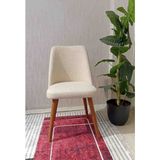 Nurluk Jakarlı Kumaş Lastikli Esnek Büyük Ova Çok Kaliteli Sandalye Kılıfı - 30 x 51 cm - Krem