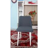 Nurluk Karadesen Büyük Oval Sandalye Kılıfı - 50 x 49 cm - Antrasit - Bej