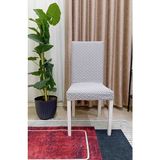 Nurluk Tuğla Düz Deden Lastikli Esnek Çok Kaliteli Sandalye Kılıfı ( 1 Adet) - 48 x 55 cm - Açık Gri - Mercan