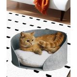 Nurnivus Pamir Kedi Yatağı Simit Peluş Minderli - Gri