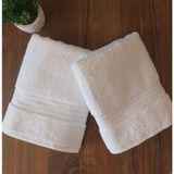 Nurpak %100 Pamuklu 50X90 cm Ebatlarında Ikili El ve Yüz Havlusu - 50 x 90 cm - Beyaz