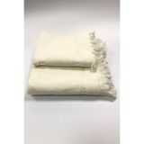 Nurpak Krem Püsküllü Etamin Havlu 2 Li 50x90 Ve 30x50 100%pamuk