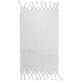 Nurpak Mutfak Havlusu Etamin Bezli Kadife Saçaklı Bağlamalı Jakarlı 30 x 50 cm (12 Adet) - 12'li - Beyaz
