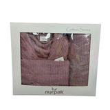 Nurpak Tek Kişilik Bornoz Seti Şalyaka-Ekol Mürdüm (Beden L-Xl)