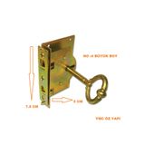NURSAN Eski Tip Sandık Kilidi Boyu 7.5 Cm Eni 4.5 Cm (NUMARA 4) Çeyiz Sandık Kilit 1 Adet