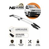 NURSE Yeni Fiat Doblo 2023-2024-2025-2026 Model Uzun Şase İçin Uyumlu Üst Port Bagaj Tavan Çıtası Gri Krom Reng