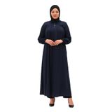 NURSEL KOLU NERVÜRLÜ PİLİSELİ MEDİNE İPEĞİ KADIN FERACE Mavi 48