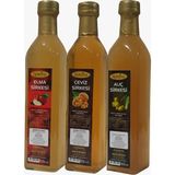 Nursima Elma Sirkesi 500 ml + Ceviz Sirkesi 500 ml + Alıç Sirkesi Cam Ambalaj 500 ml