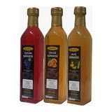 Nursima Üzüm Sirkesi 500 ml + Ceviz Sirkesi 500 ml + Alıç Sirkesi 500 ml Cam Ambalaj