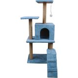 Nursoft B-08 Kedi Tırmalama Kedi Evi ve Kedi Oyun Evi - - Turkuaz
