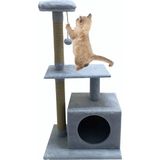 Nursoft Beyaz Kedi Tırmalama Ve Oyun Evi Platformu - Gri