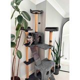 Nursoft Cat City Antrasit Renkli Kedi Oyun Evi Ve Tırmalaması Yüksek Kaliteli Malzeme ile