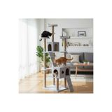 Nursoft Cat City Kedi Evi ve Kafesi Kedi Tırmalama Evi Ve Kedi Oyun Evi Gri