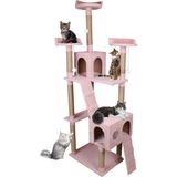 Nursoft Cat City Yeni Rezidans Kedi Oyun Evi ve Tırmalaması - Pembe