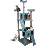 Nursoft Cat City Yeni Rezidans Kedi Oyun Evi ve Tırmalaması - Turkuaz