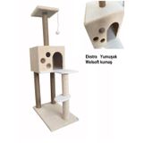 Nursoft Kedi Tırmalama ve Oyun Evi 120 CM bej