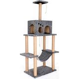 Nursoft Kedi Tırmalama ve Oyun Evi 65x41 cm Yükseklik 150 cm Su Bazlı Dayanıklı Materyal