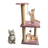Nursoft Mega Boy Step Kedi Tırmalama Tahtası Gül Kurusu 80 cm Yüksek Kaliteli Welsoft Kumaş - Pembe