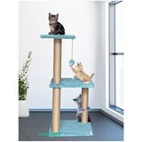Nursoft Mega Boy Step Kedi Tırmalama Tahtası Turkuaz Renk Yüksek Kaliteli Welsoft Kumaş ve Jüt İpi ile