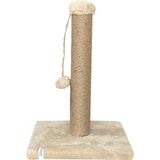 Nursoft Ponponlu Kedi Tırmalama Direği 52 cm Tırmalama Tahtası - Bej